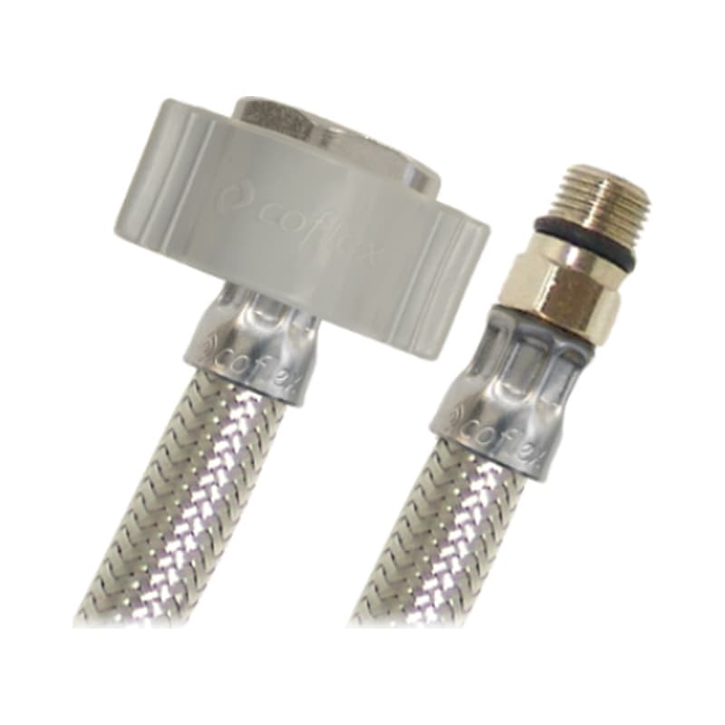 Acople Monocontrol Coflex de 1/2 Pulgada x 40 cm en Acero Inoxidable para Lavamanos y Lavaplatos