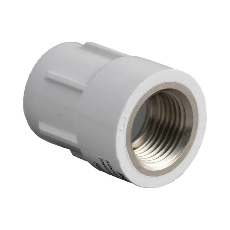Adaptador Hembra PCP 1/2 Pulgada en PVC con Inserto Metálico DZR de Alta Resistencia