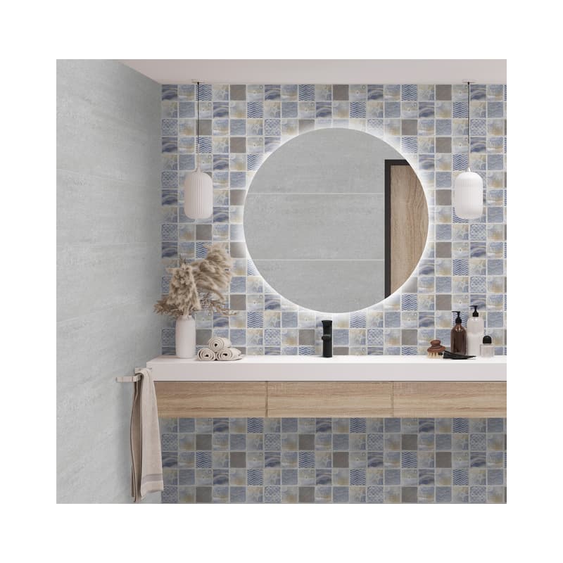 Base Decorada Corona Coral Azul Cu 30x60