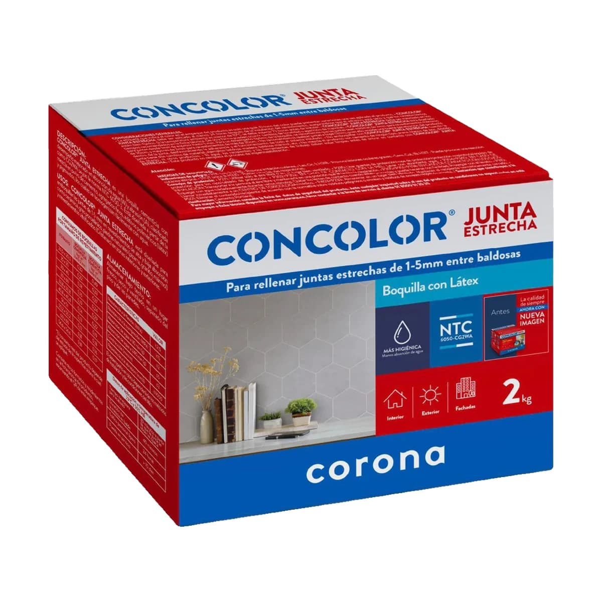 Boquilla Concolor Junta Estrecha Antihongos Gris Claro 2 kg