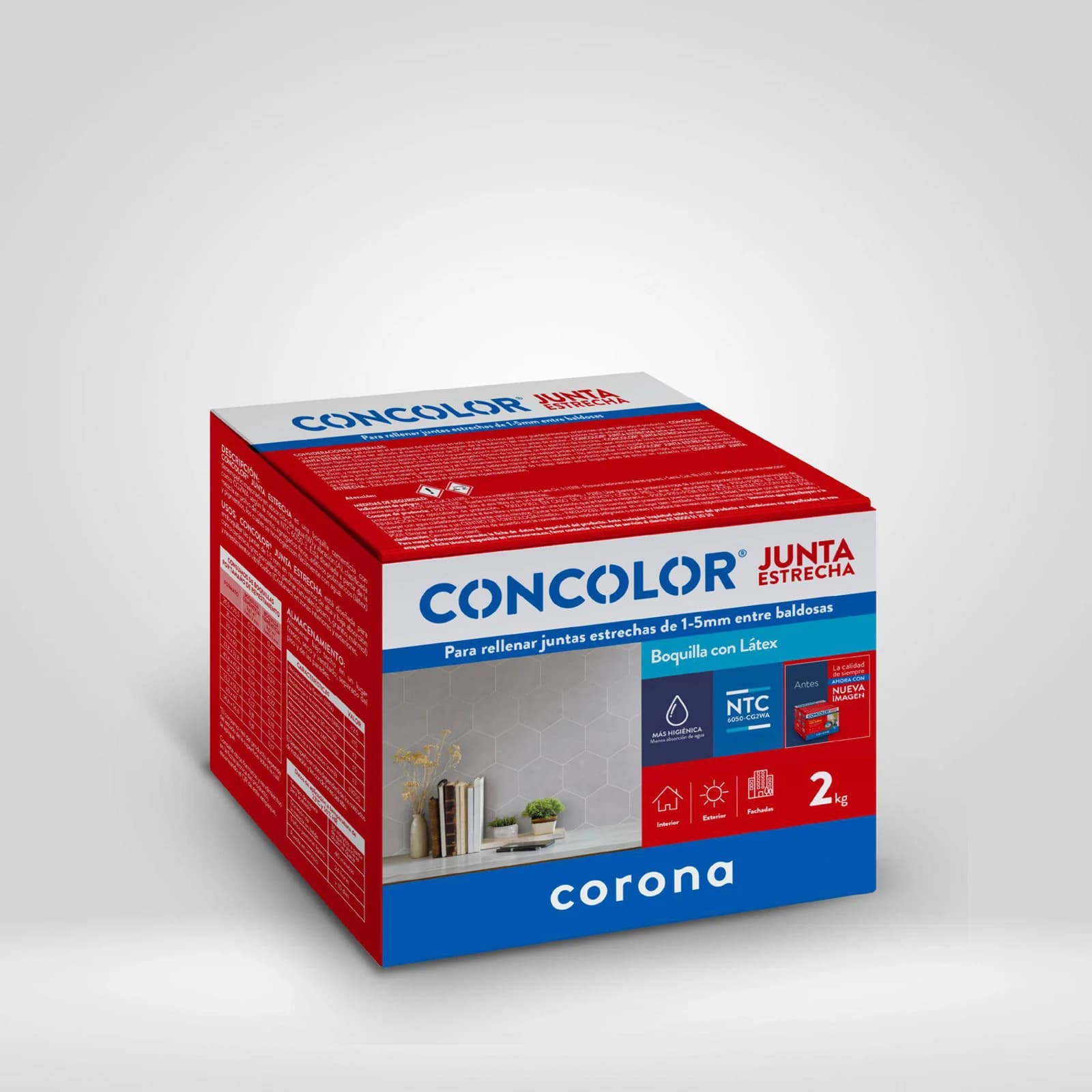 Boquilla Concolor Junta Estrecha Súper Blanco Antihongos 5 kg