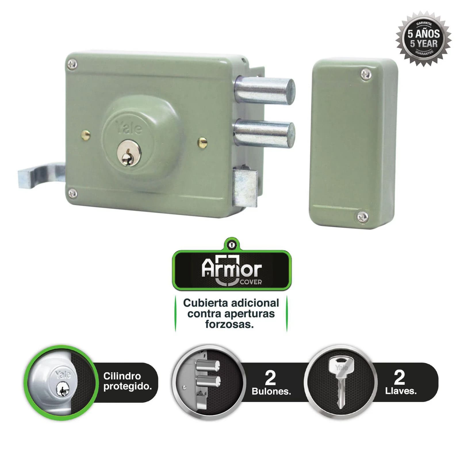 Cerradura Sobreponer 105 50 2B Izquierda - Paquete x 3