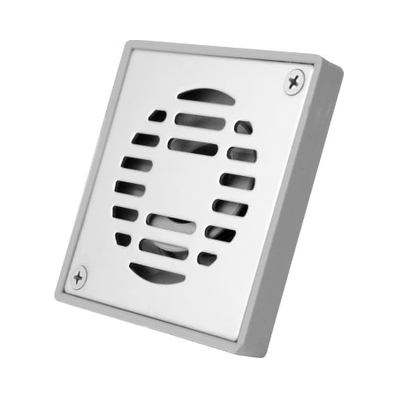 Coladera Cuadrada de ABS Coflex con Rejilla de Acero Inoxidable de 2 Pulgadas y Válvula Antiolores VAO