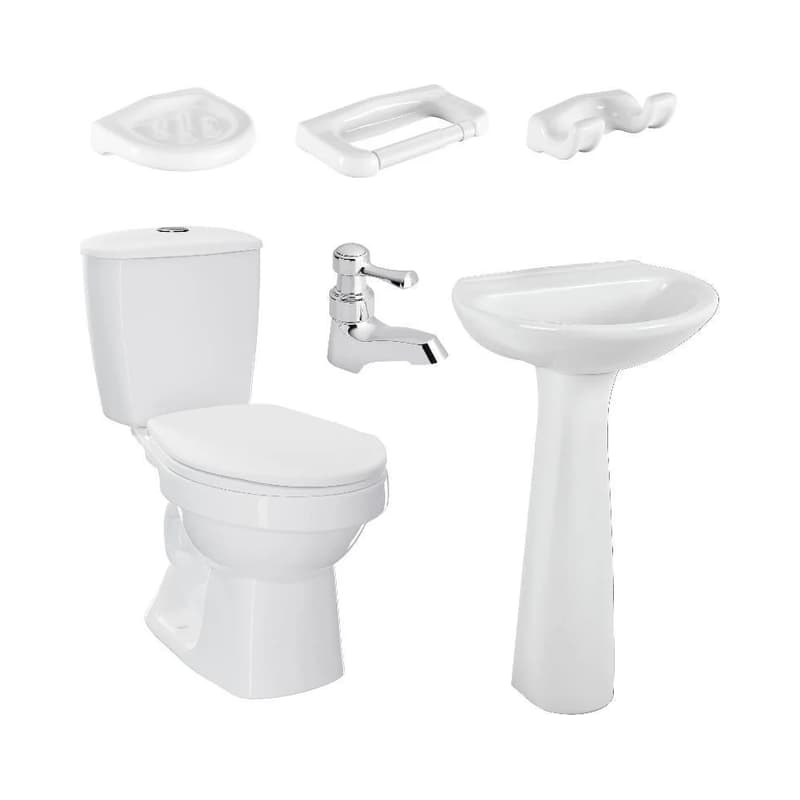 Combo Sanitario Corona Laguna 4.8 Blanco con Pedestal