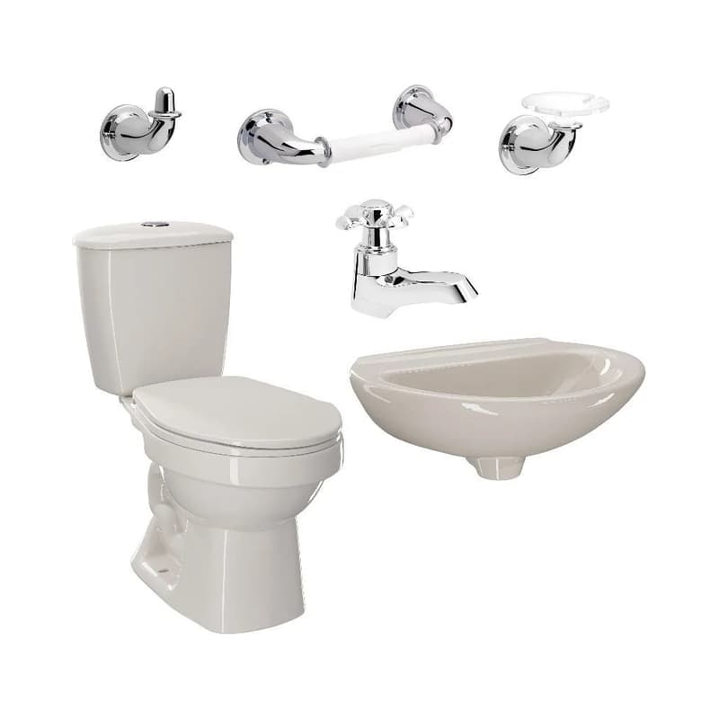 Combo Sanitario Corona Laguna 4.8 Bone sin Pedestal