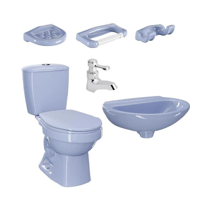 Combo Sanitario Corona Laguna 4.8 L Azul Claro