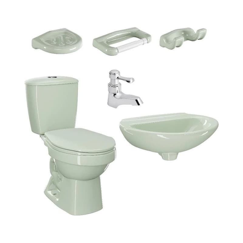 Combo Sanitario Corona Laguna Verde Claro sin Pedestal
