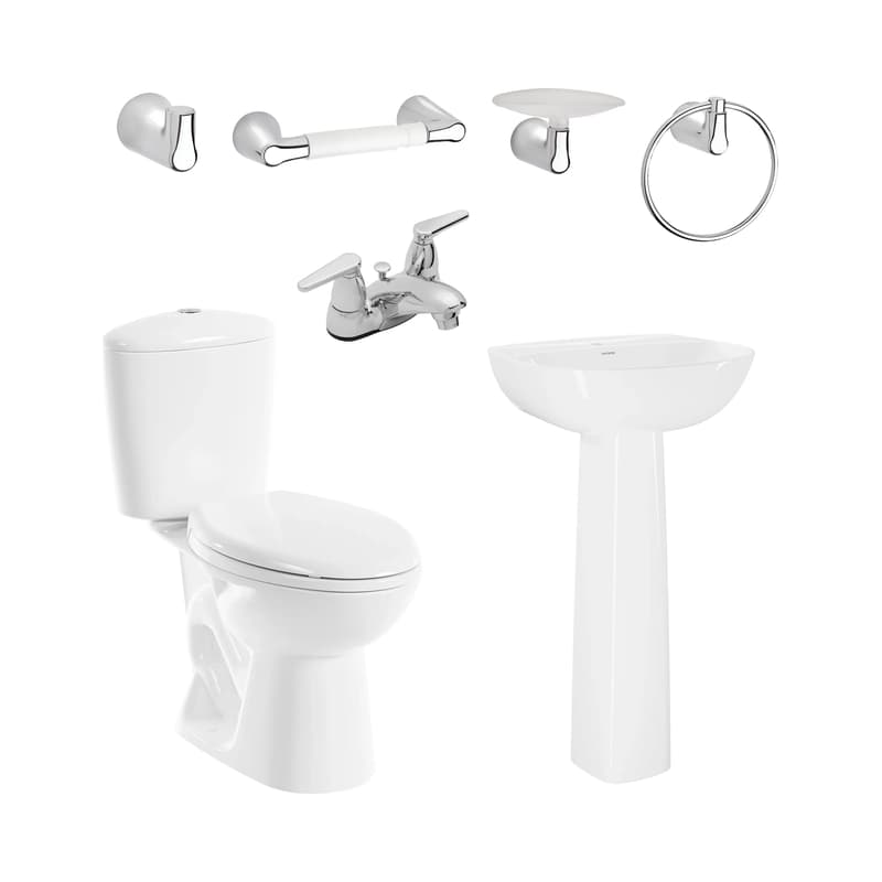 Combo Sanitario Corona Manantial Pro Along Nogal 4 Pulgadas