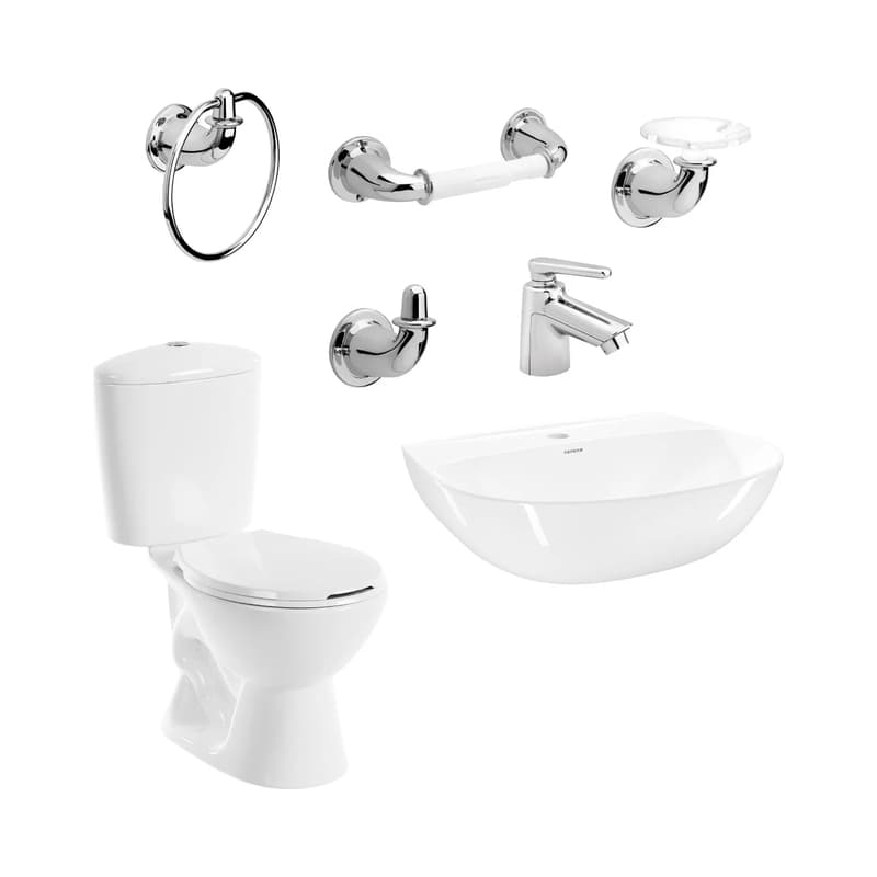 Combo Sanitario Corona Manantial Pro Redondo Nogal