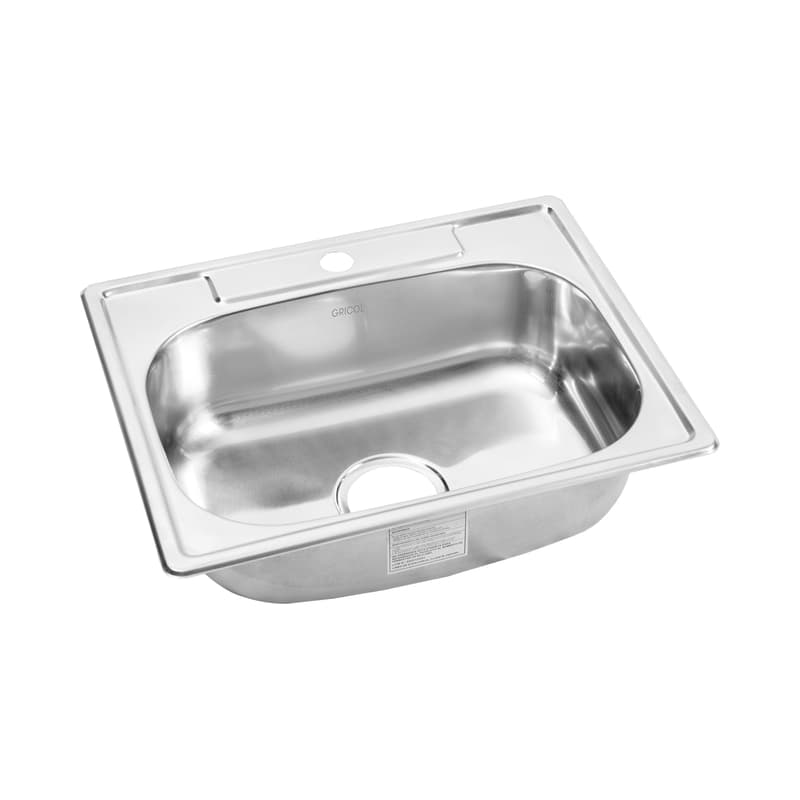 Combo de Lavaplatos Gricol 53x43 cm de Empotrar en Acero Inoxidable con Llave Móvil de Mesa Helix Pala y Accesorios de Instalación