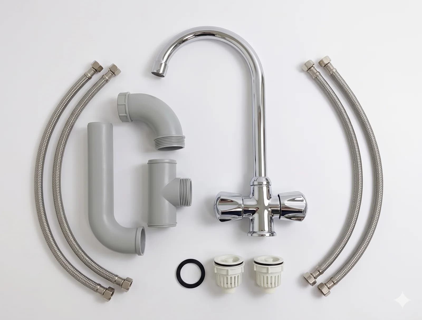 Conjunto Grifería Cocina Grival Prakti Cromo