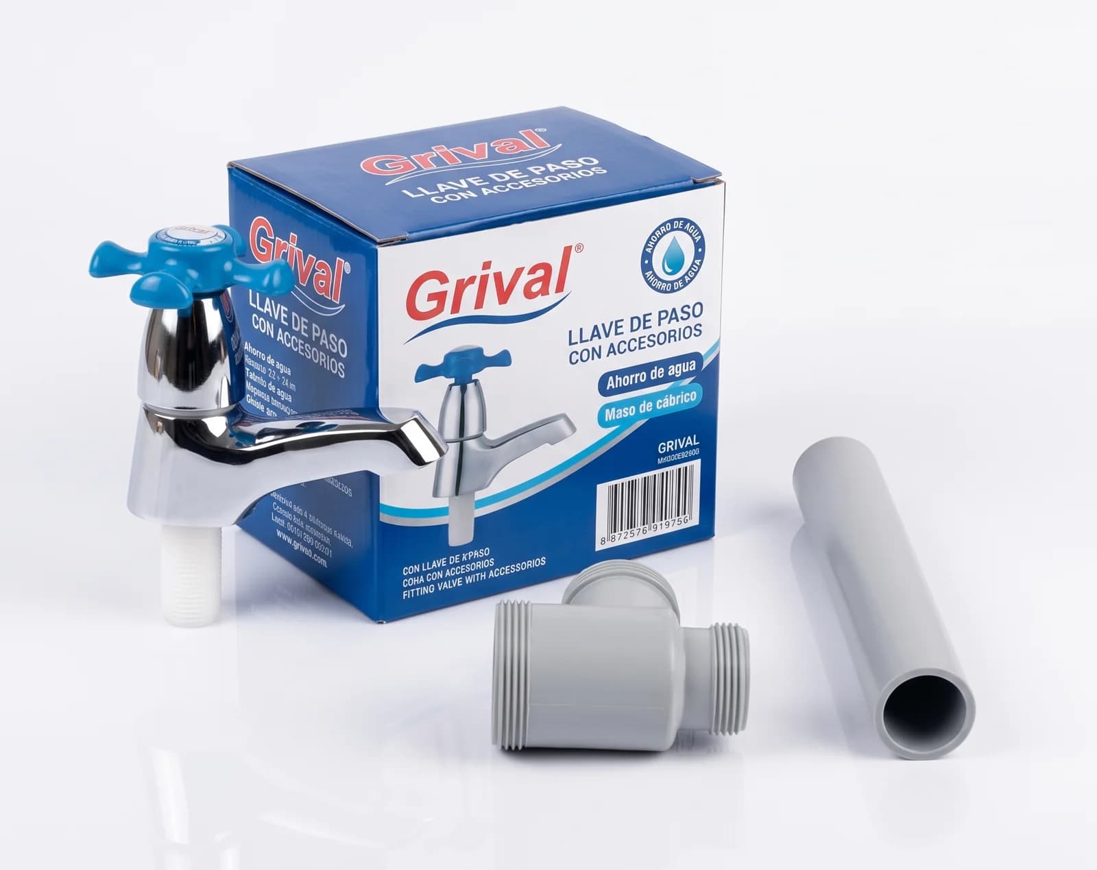 Conjunto Grifería Lavamanos Athenea Azul Grival