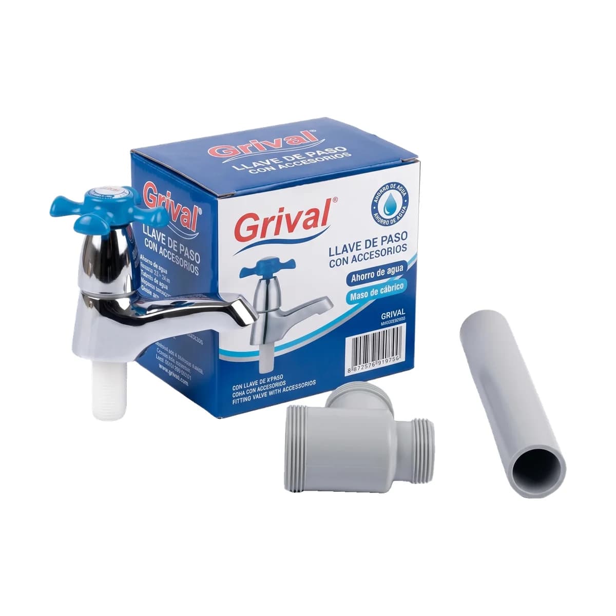 Conjunto Grifería Lavamanos Athenea Azul Grival