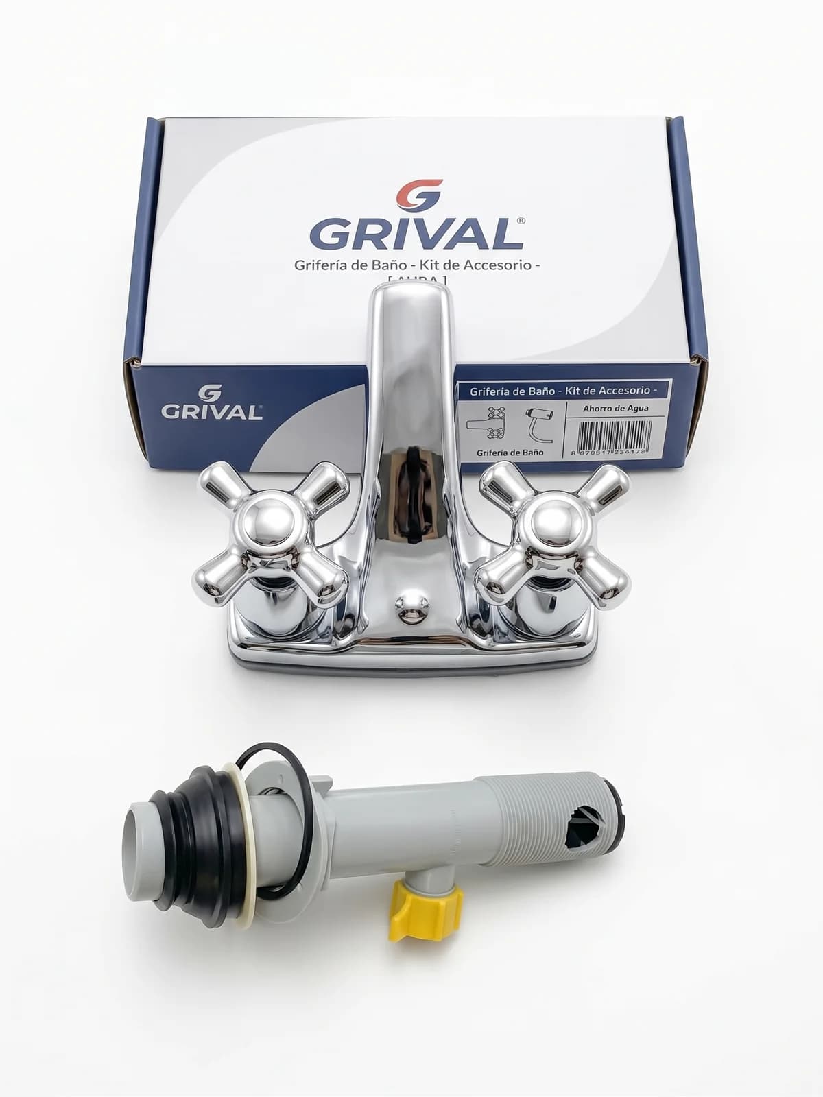 Conjunto Grifería Lavamanos Grival Vento Eco 4 Pulgadas