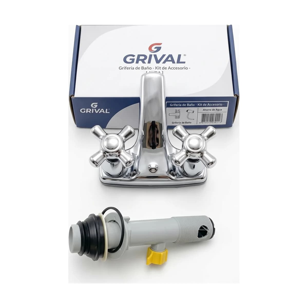 Conjunto Grifería Lavamanos Grival Vento Eco 4 Pulgadas