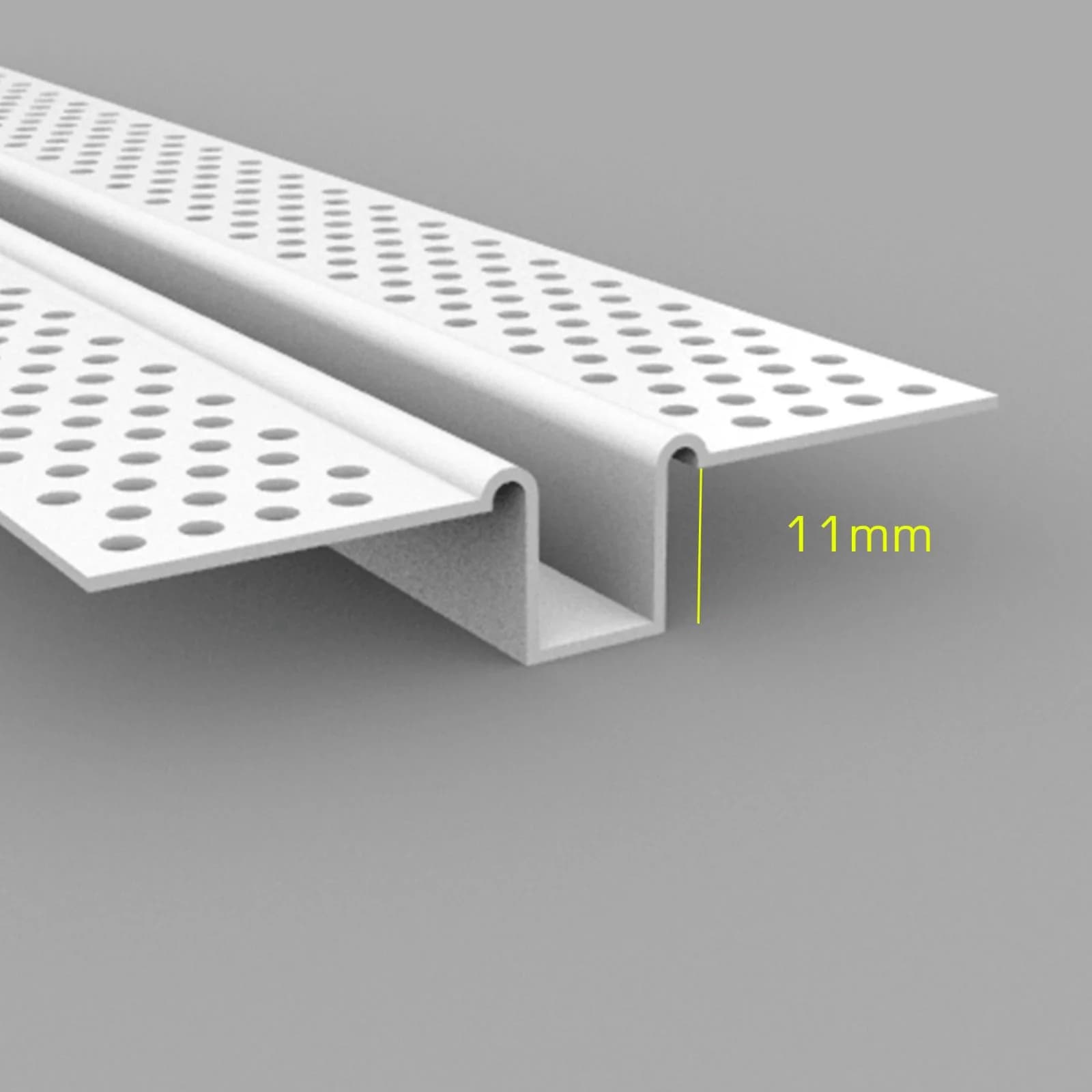Dilatación en U PVC 11 mm x 3.05 m Blanco