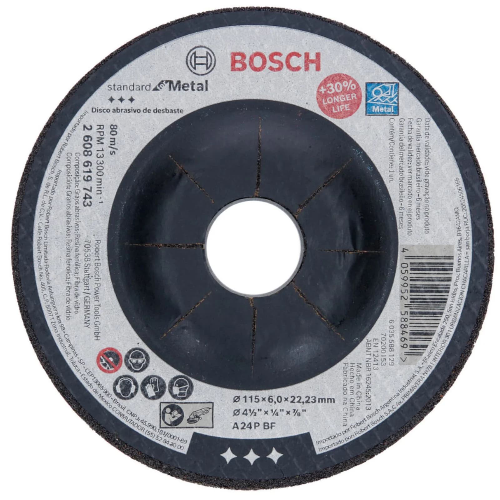 Disco Desbaste Metal Bosch Standard 4 1/2 Pulgadas