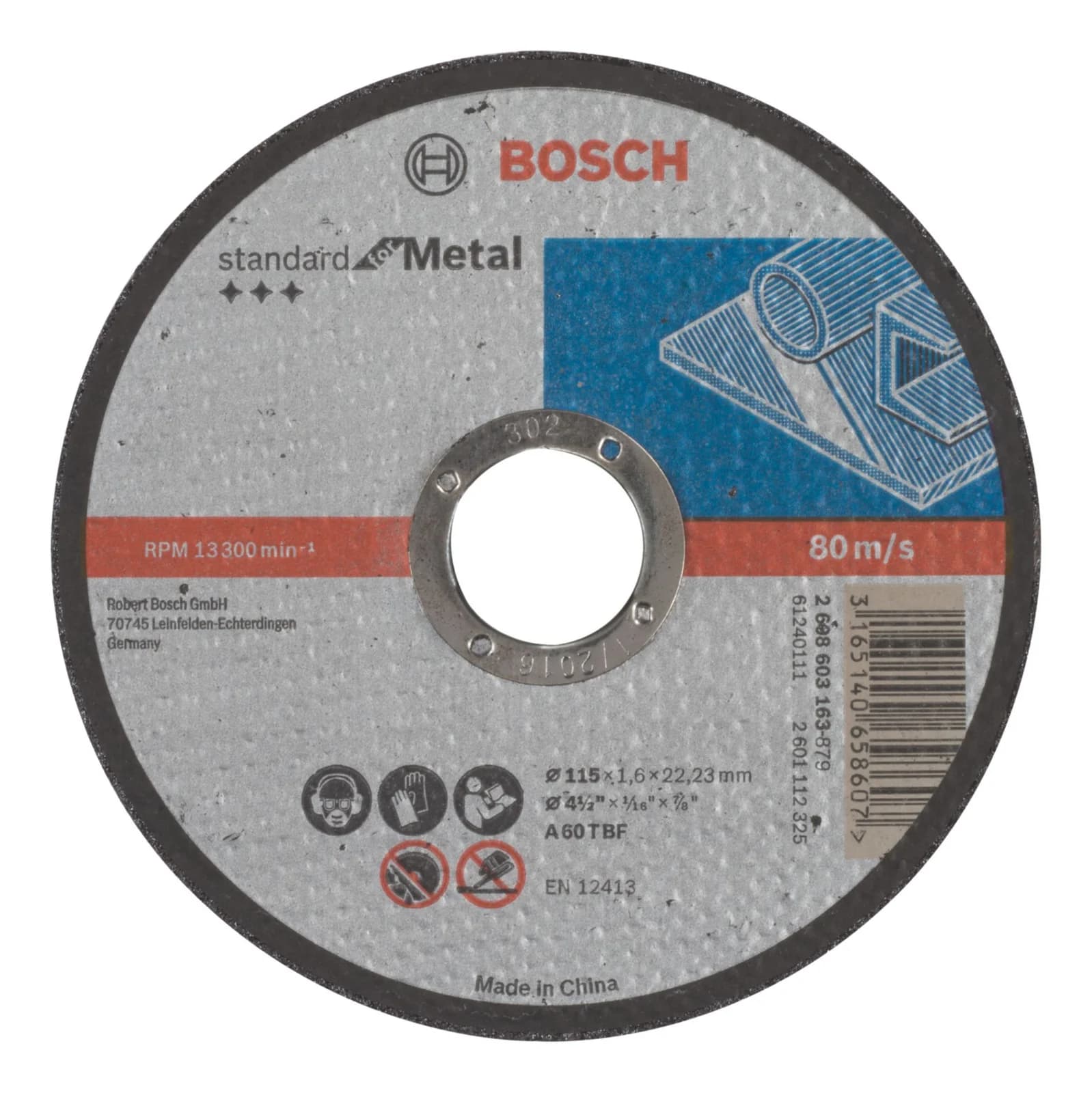 Disco de Corte Inox Bosch Standard Rápida 4 1/2 Pulgadas x 1 mm