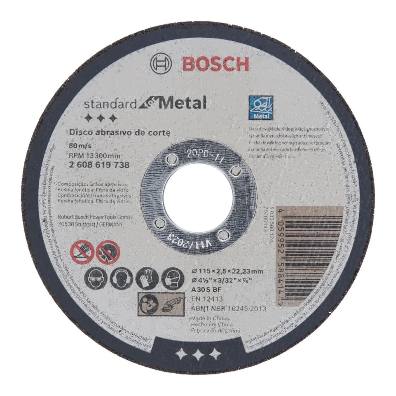 Disco de Corte Metal Bosch Standard 4 1/2 x 3/32 Pulgadas T27