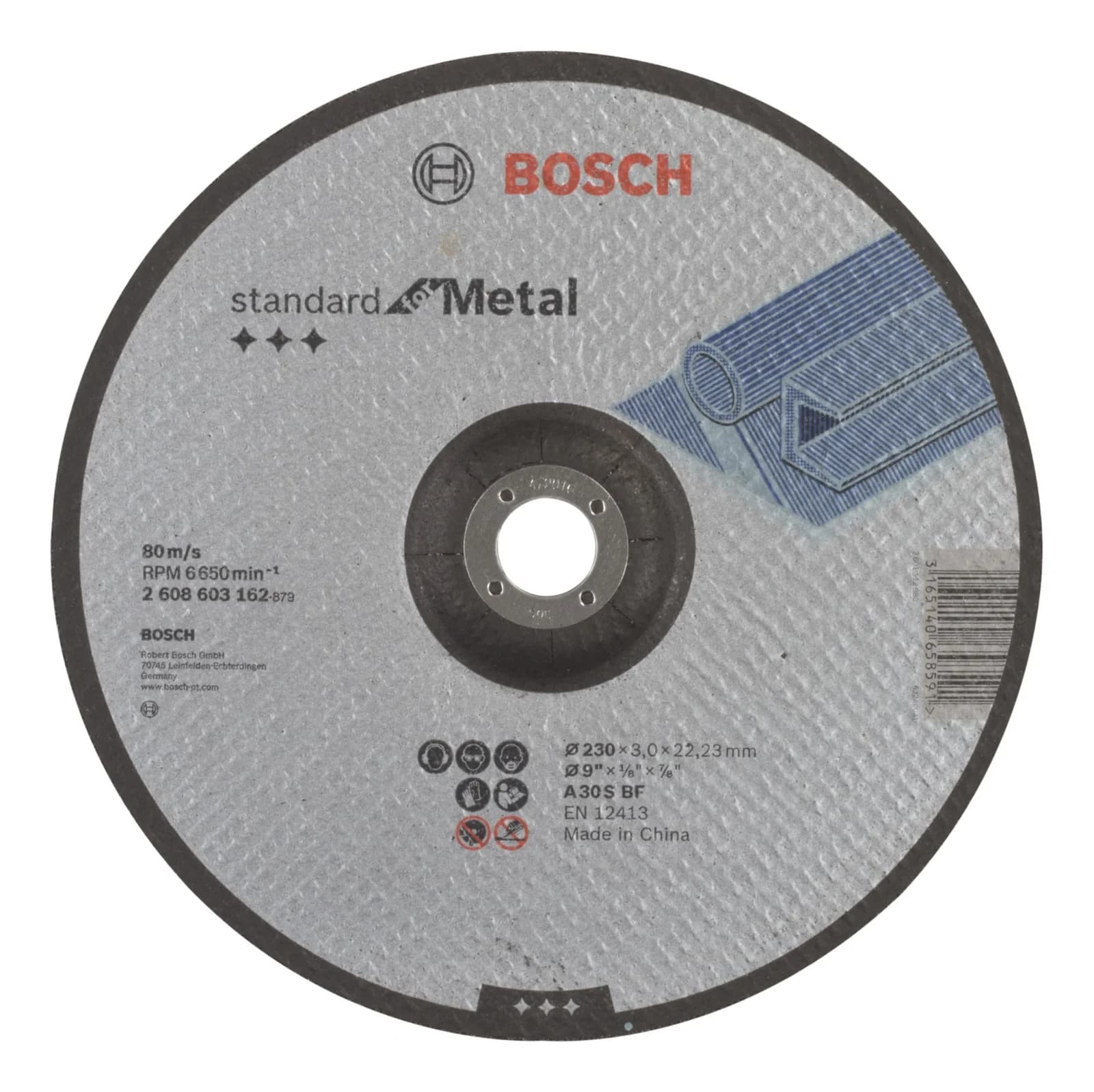 Disco de Corte Metal Bosch Standard 9 x 1/8 Pulgadas T27 - Paquete x 25