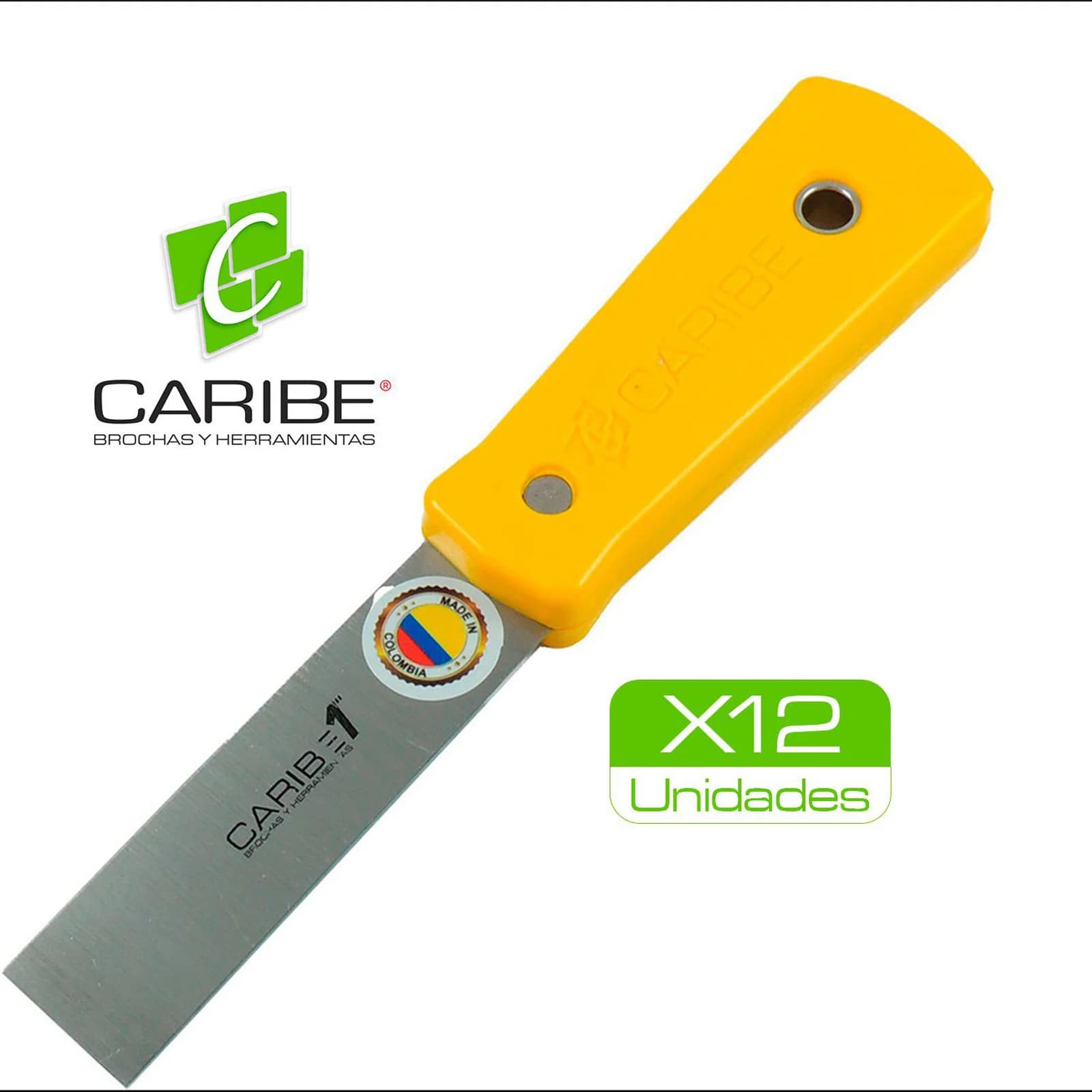 Espátula Profesional Caribe 1 Pulgada Mango Amarillo