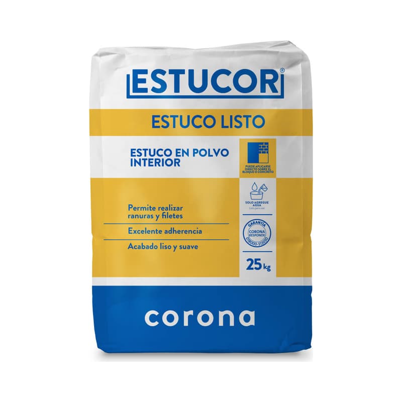 Estuco Listo Corona Estucor Blanco 25 kg