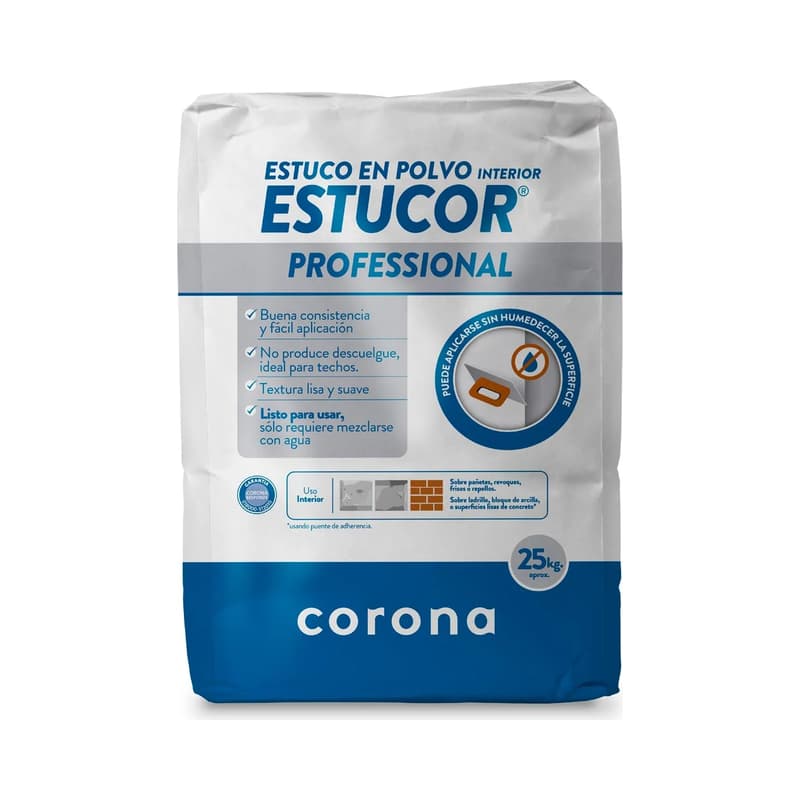 Estuco Profesional Corona Estucor 25 kg