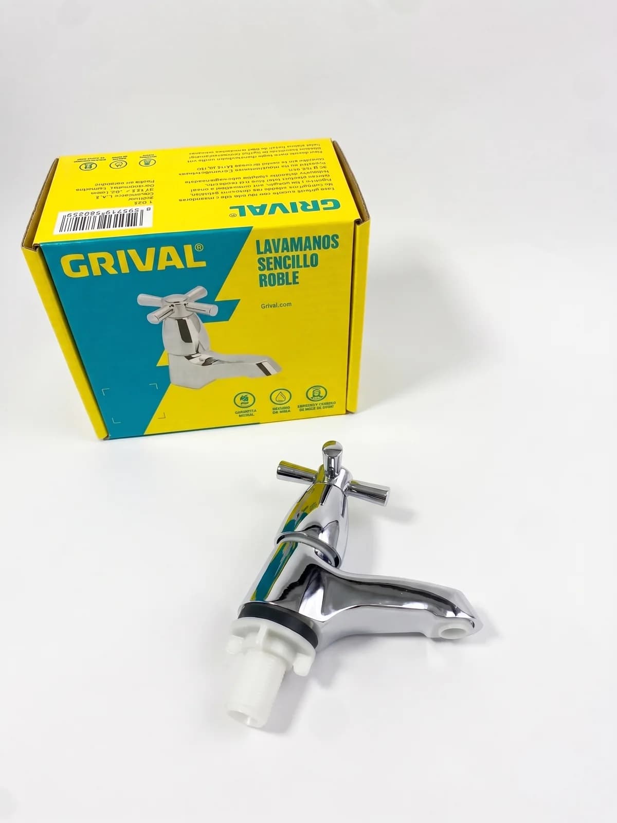 Grifería Lavamanos Grival Roble Individual Cromo
