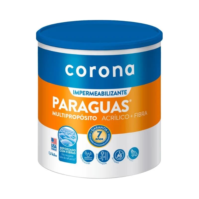 Impermeabilizante Paraguas Corona Multiproposito Blanco 1/4 Galón