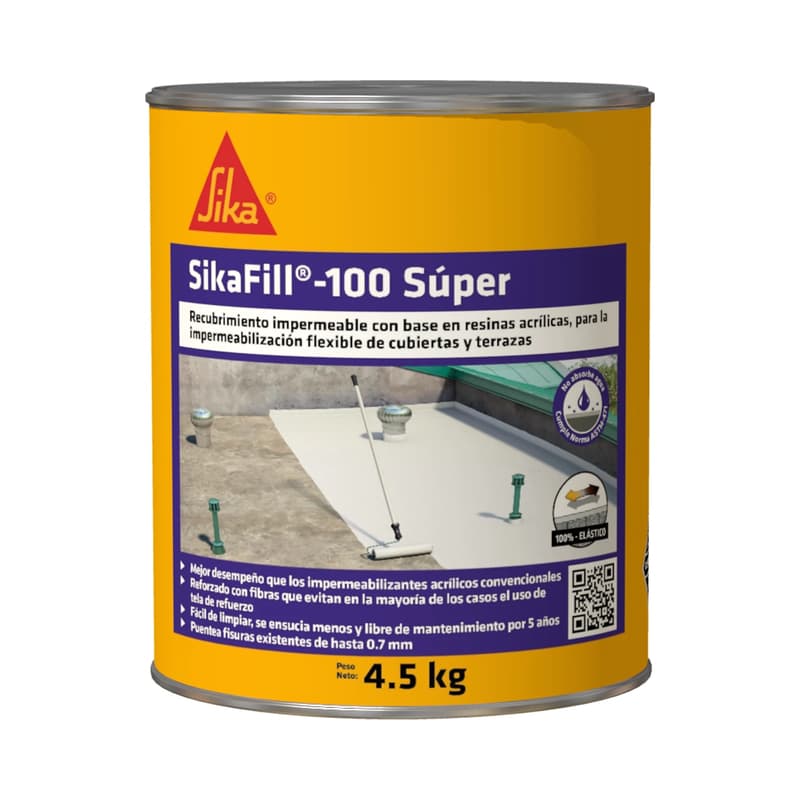 Impermeabilizante Sikafill 100 Super Co Gris 4.5 kg