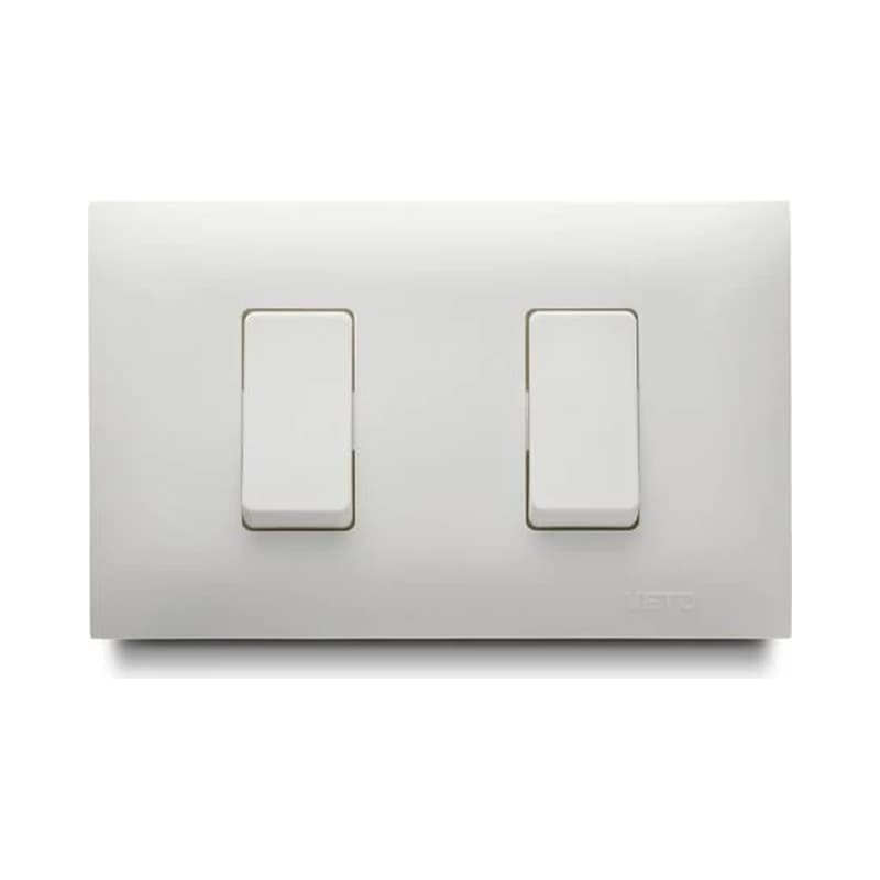 Interruptor Doble Veto Incrustar Blanco - Paquete x 12