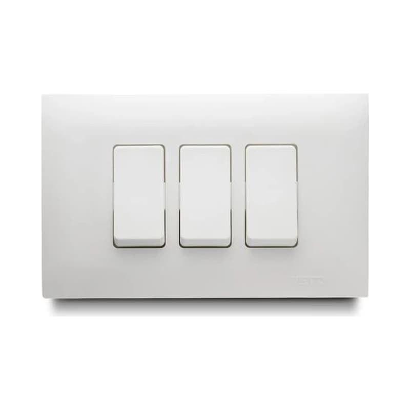 Interruptor Triple Veto Incrustado Blanco