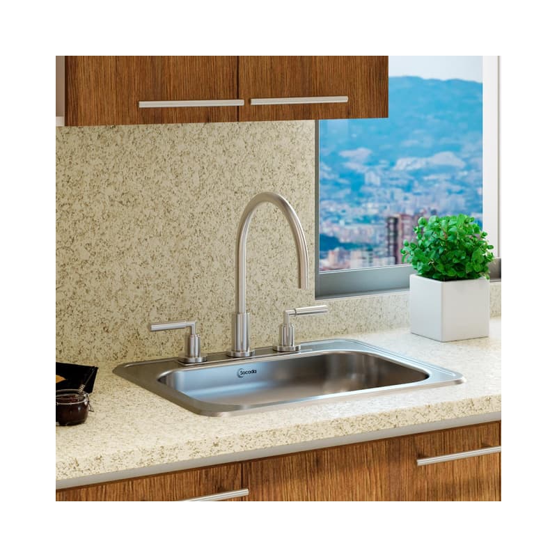 Lavaplatos Socoda Vital E 53x43 con Mezclador 4 Pulgadas