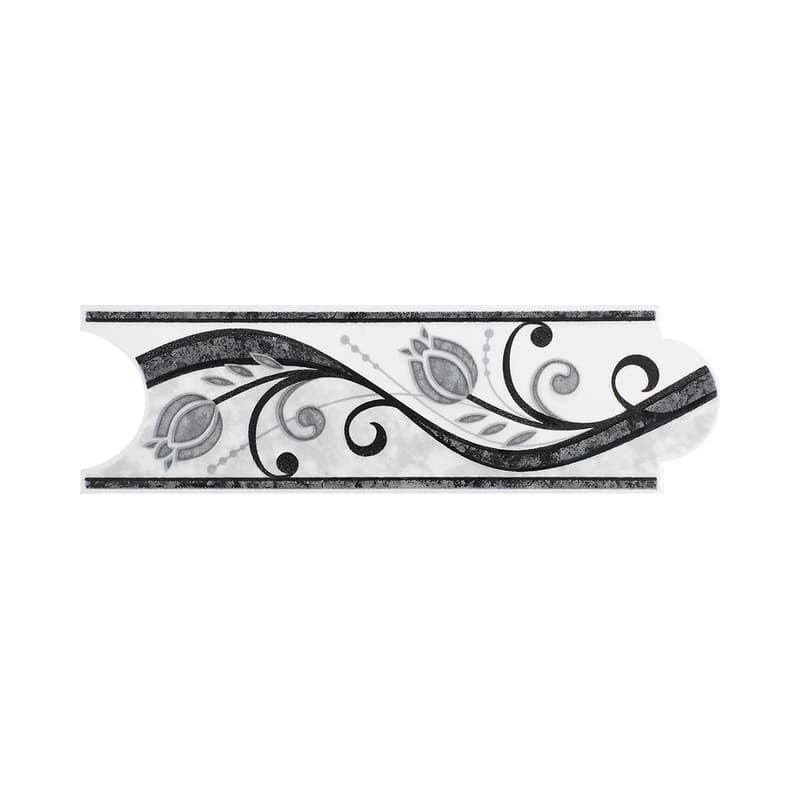 Listello Roleo Corona Negro 8x25 cm Decorativo