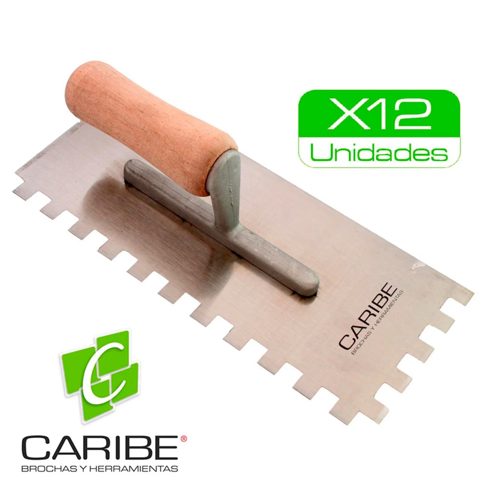 Llana Profesional Dentada 10x10 Madera Caribe