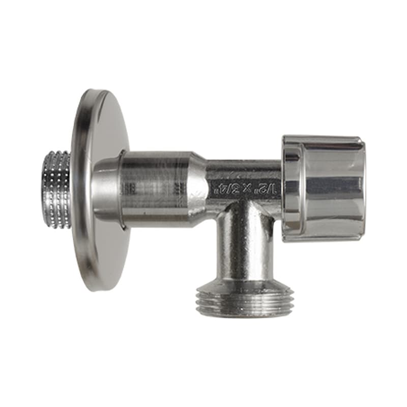Llave Angular para Lavadora Coflex de 1/2 x 3/4 de Pulgada con Cierre de 1/4 de Vuelta en Latón Cromado Antisarro