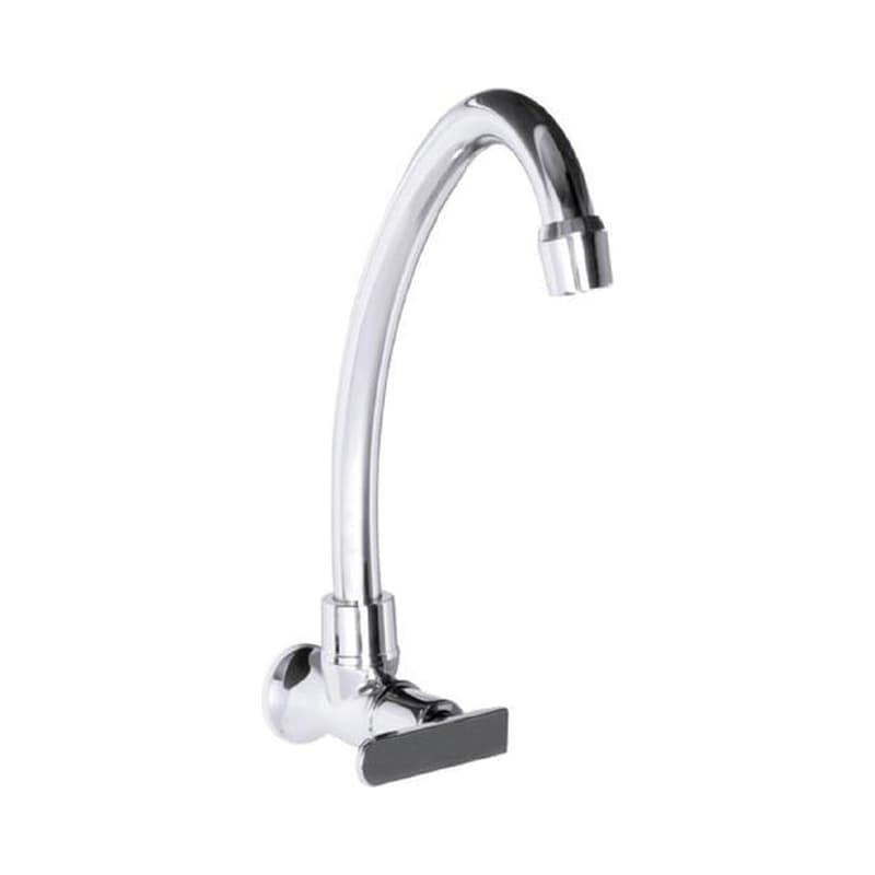 Llave para Lavaplatos Gricol Piana Sencilla de Pared con Brazo Móvil tipo C y Acabado Cromado