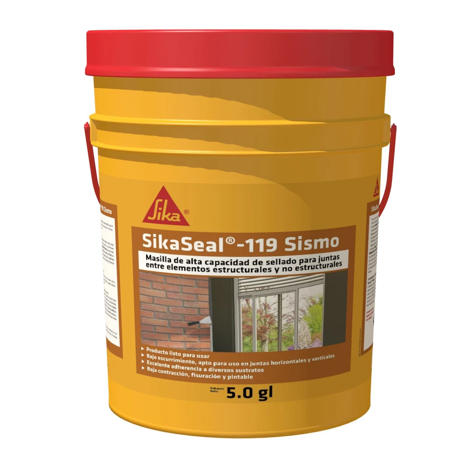Masilla Acrílica Sika SikaSeal-119 Sismo Gris 5.6 kg