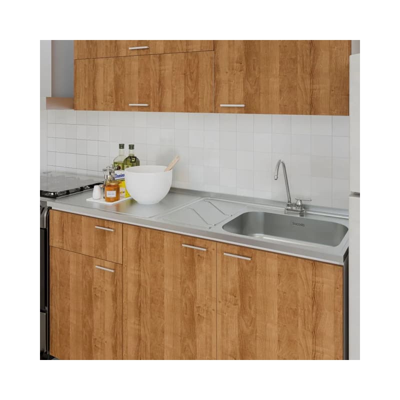 Mesón de Cocina Socoda Radiante Basic 1.20 m Liso Derecho Monocontrol en Acero Inoxidable