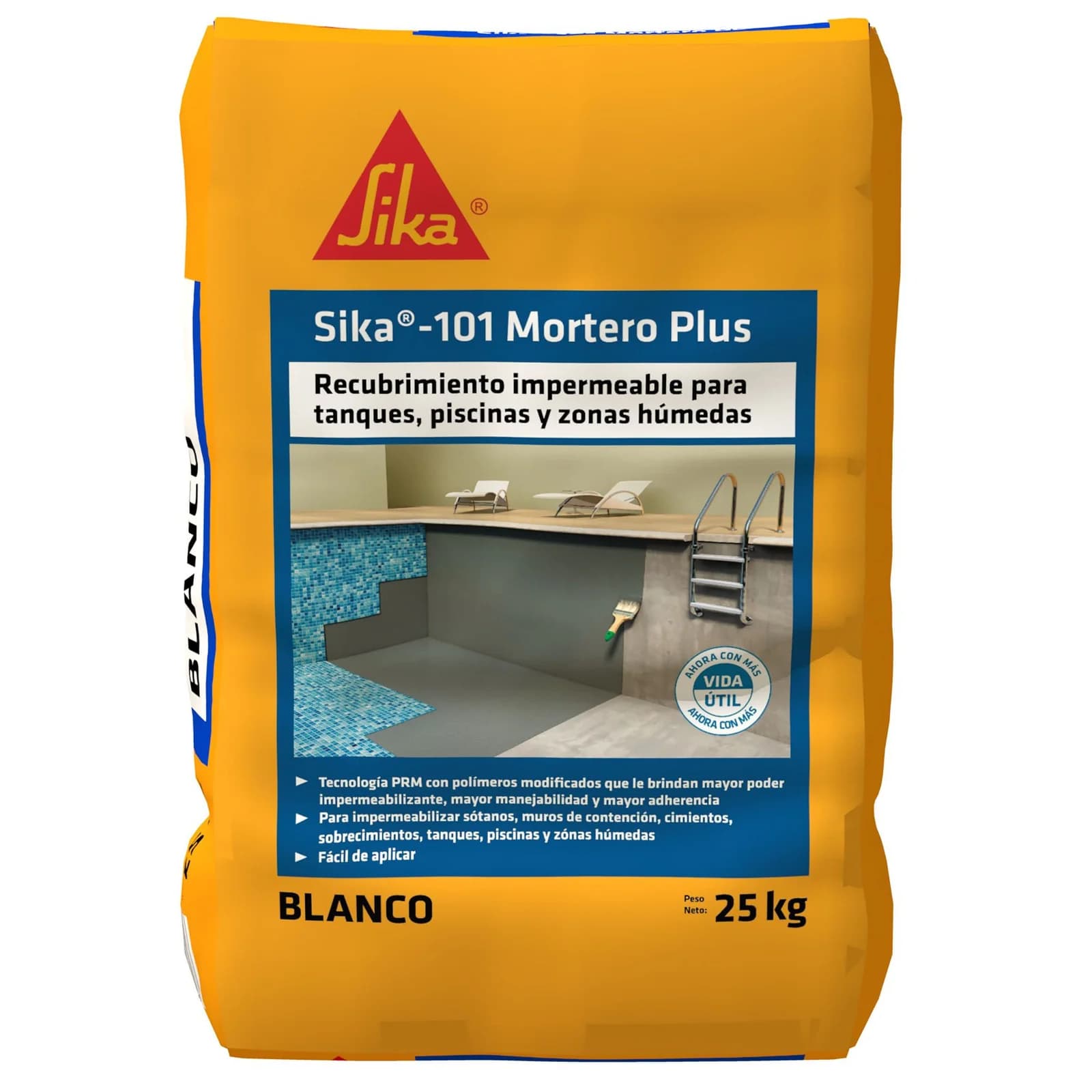 Mortero Impermeabilizante Sika 101 Mortero Plus Blanco 25 kg
