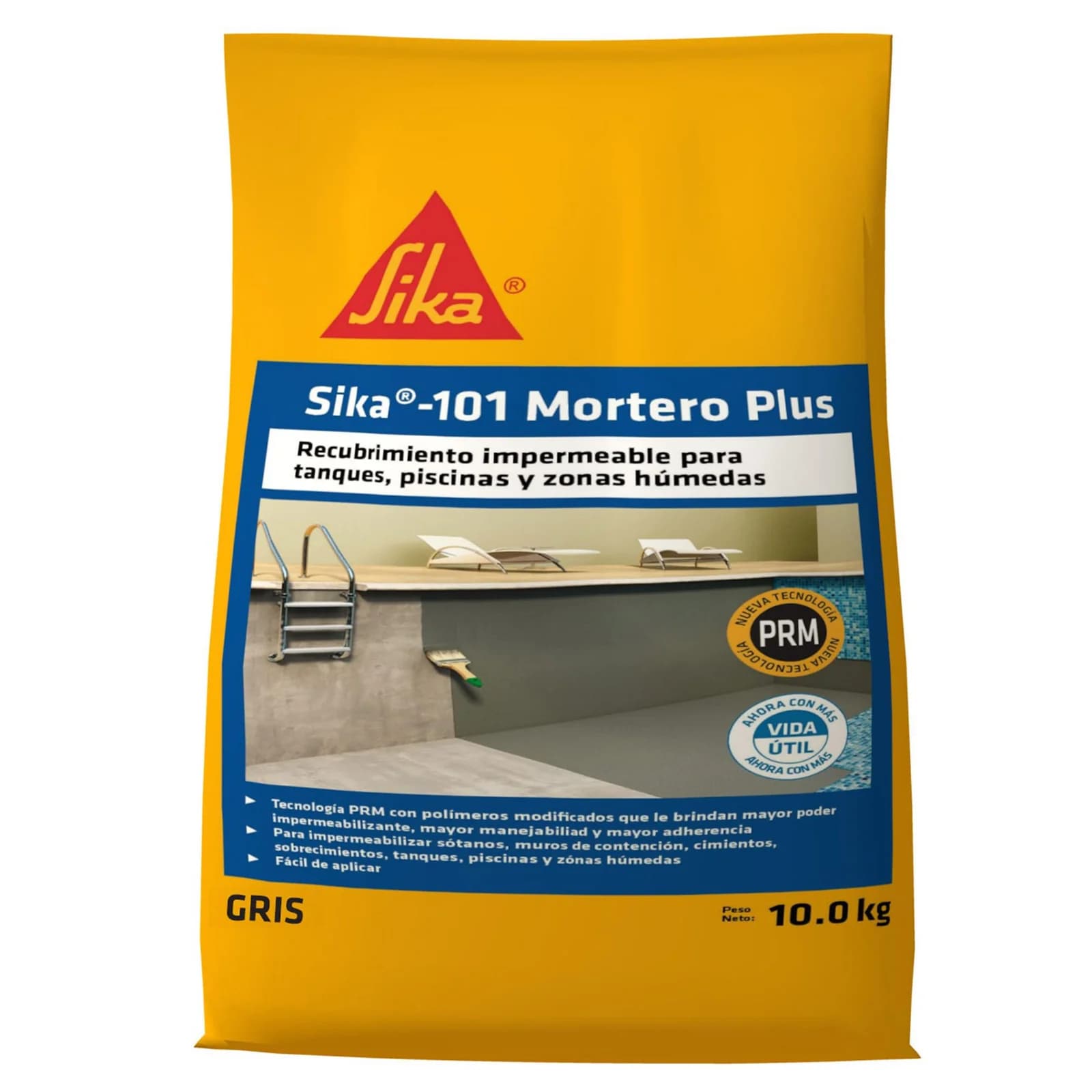 Mortero Impermeabilizante Sika 101 Mortero Plus Gris 10 kg