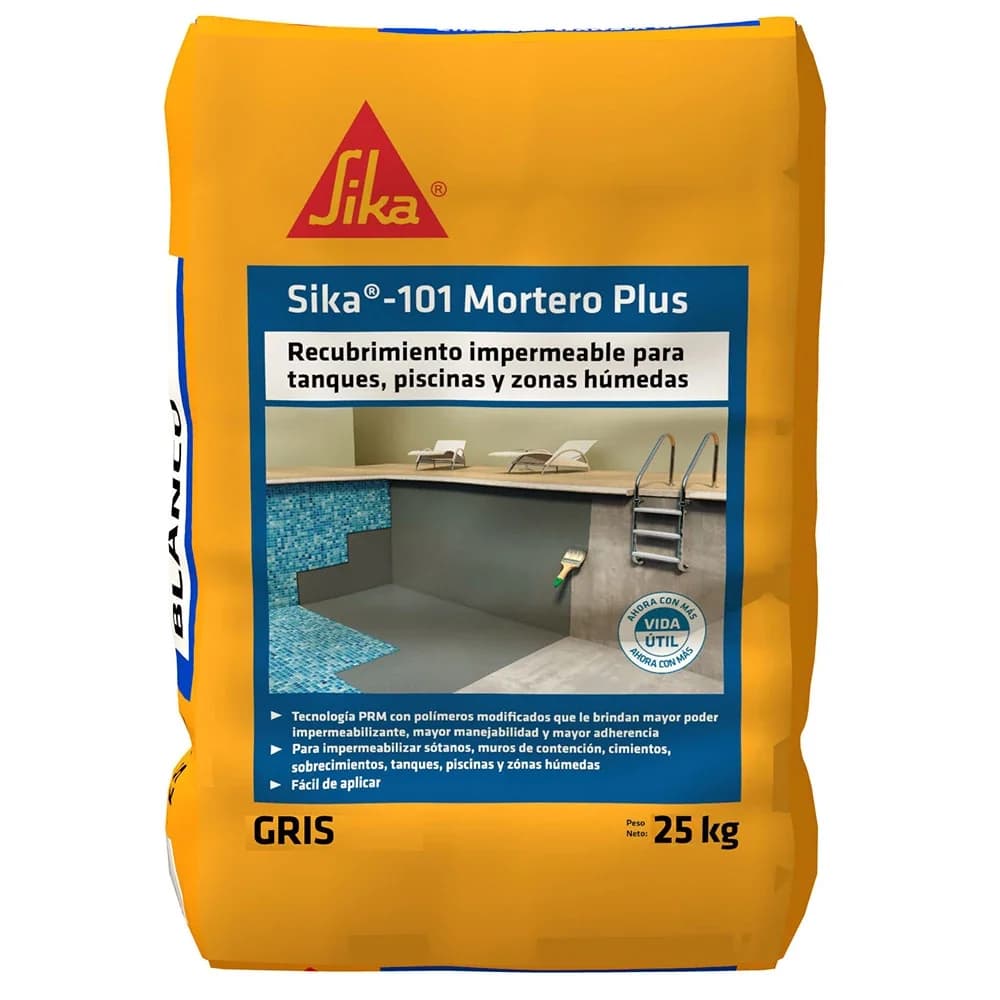 Mortero Impermeabilizante Sika 101 Mortero Plus Gris 25 kg