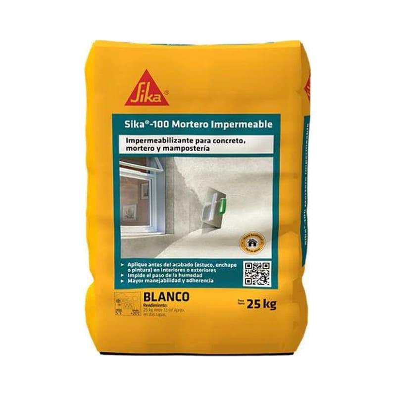 Mortero Impermeable Sika 100 Blanco 25 kg