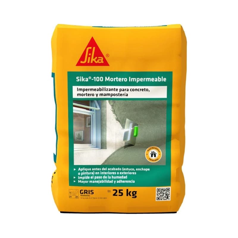 Mortero Impermeable Sika 100 Gris 25 kg