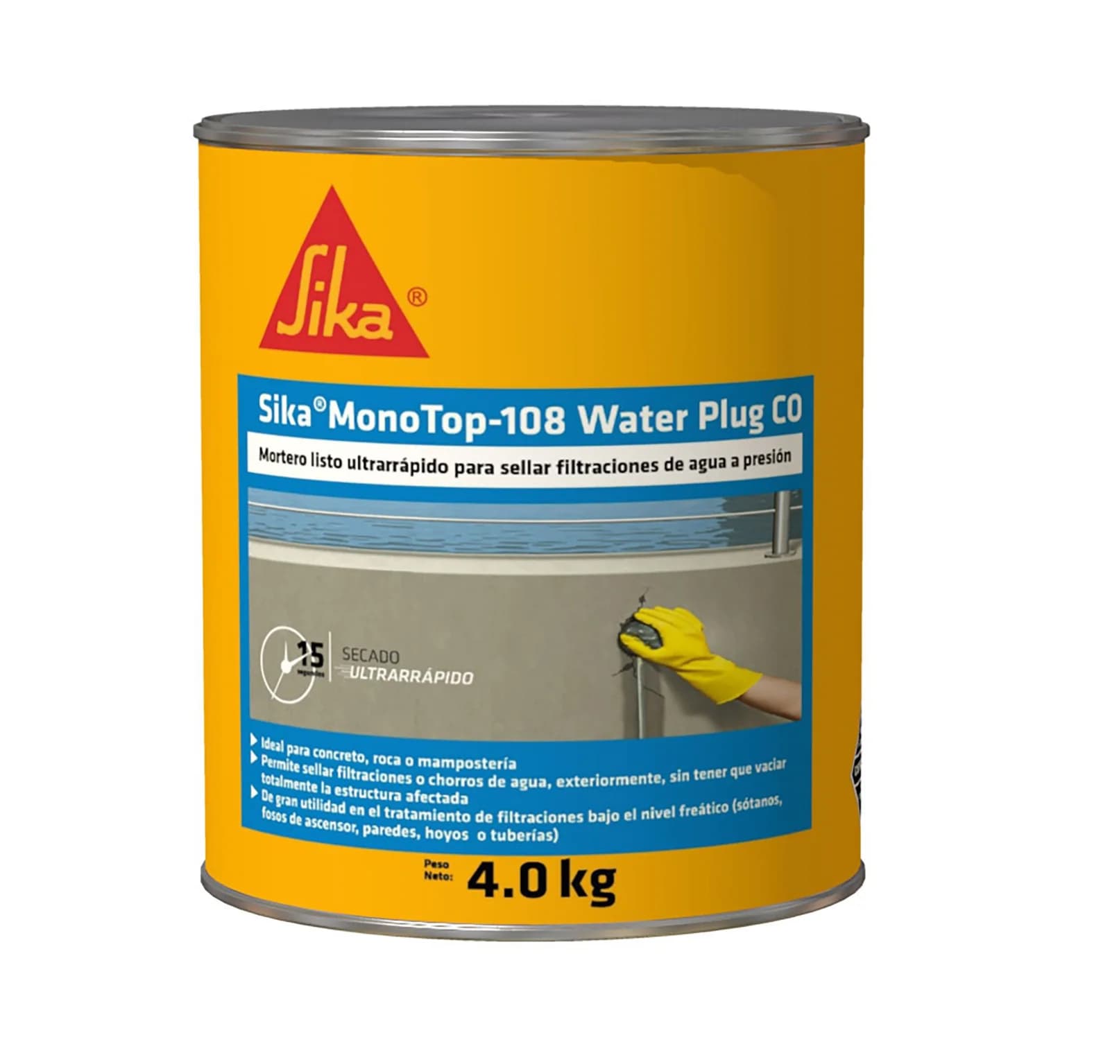 Mortero Sika Monotop 108 Water Plug 4 kg