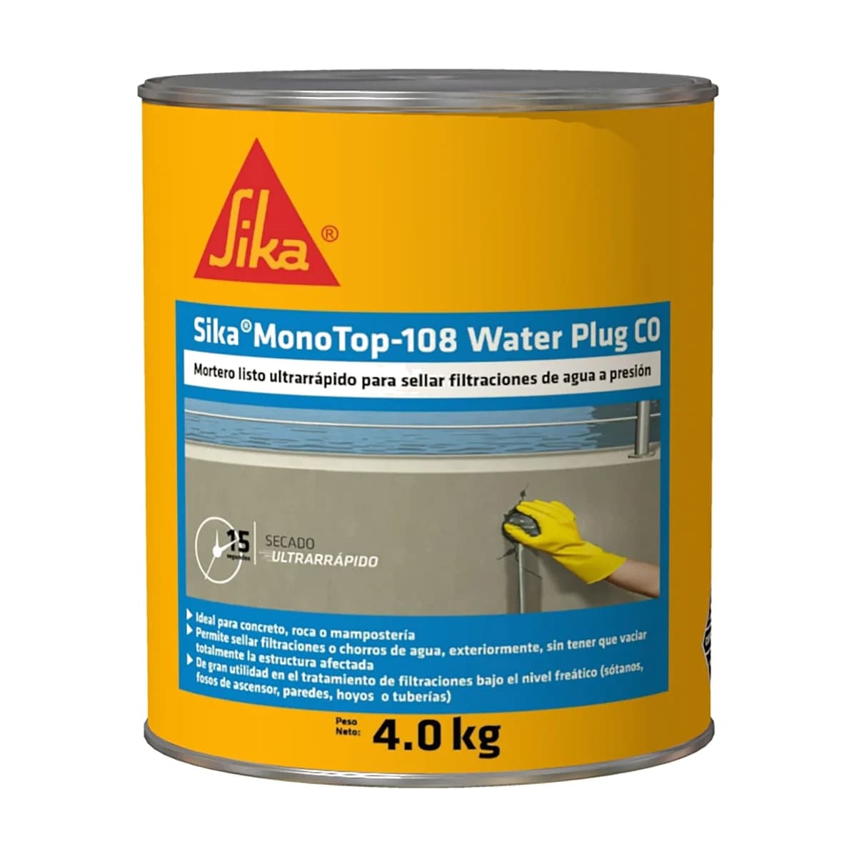 Mortero Sika Monotop 108 Water Plug 4 kg