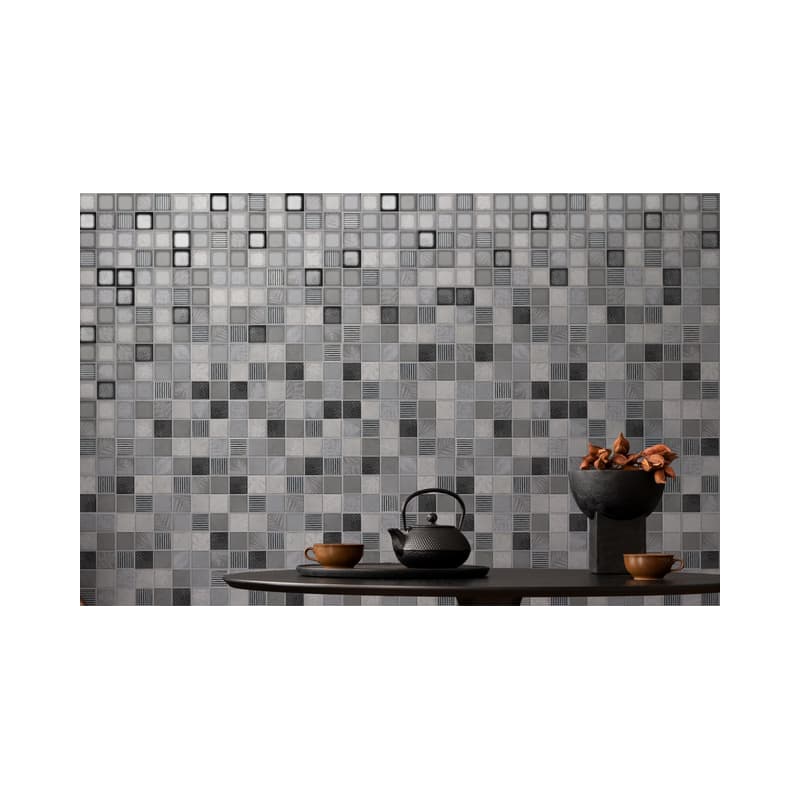 Mosaico Cerámico Corona Selva Gris con Caras Diferenciadas 30x30 cm