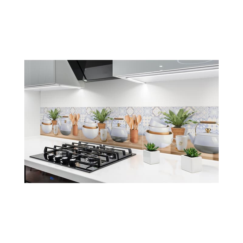 Pared Base Decorada Corona Micaela Multicolor 30x60 cm Brillante para Cocina