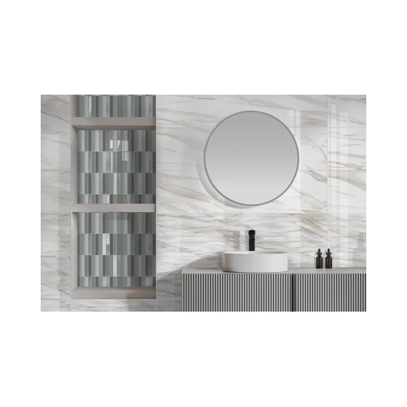 Pared Cerámica Corona Da Vinci Blanco Marmolizado Brillante 30x60 cm por Caja 1.8 m2