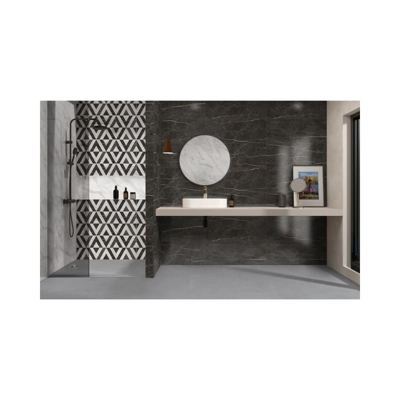 Pared Cerámica Corona Poseidón Gris Grafito 30.1x75.3 cm por Caja 1.35 m2